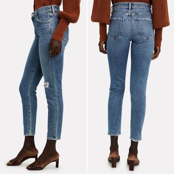 Agolde Nico Slim Skinny Jeans in Shoreline Distressed Medium Wash Size 29 | 8 - Picture 10 of 15